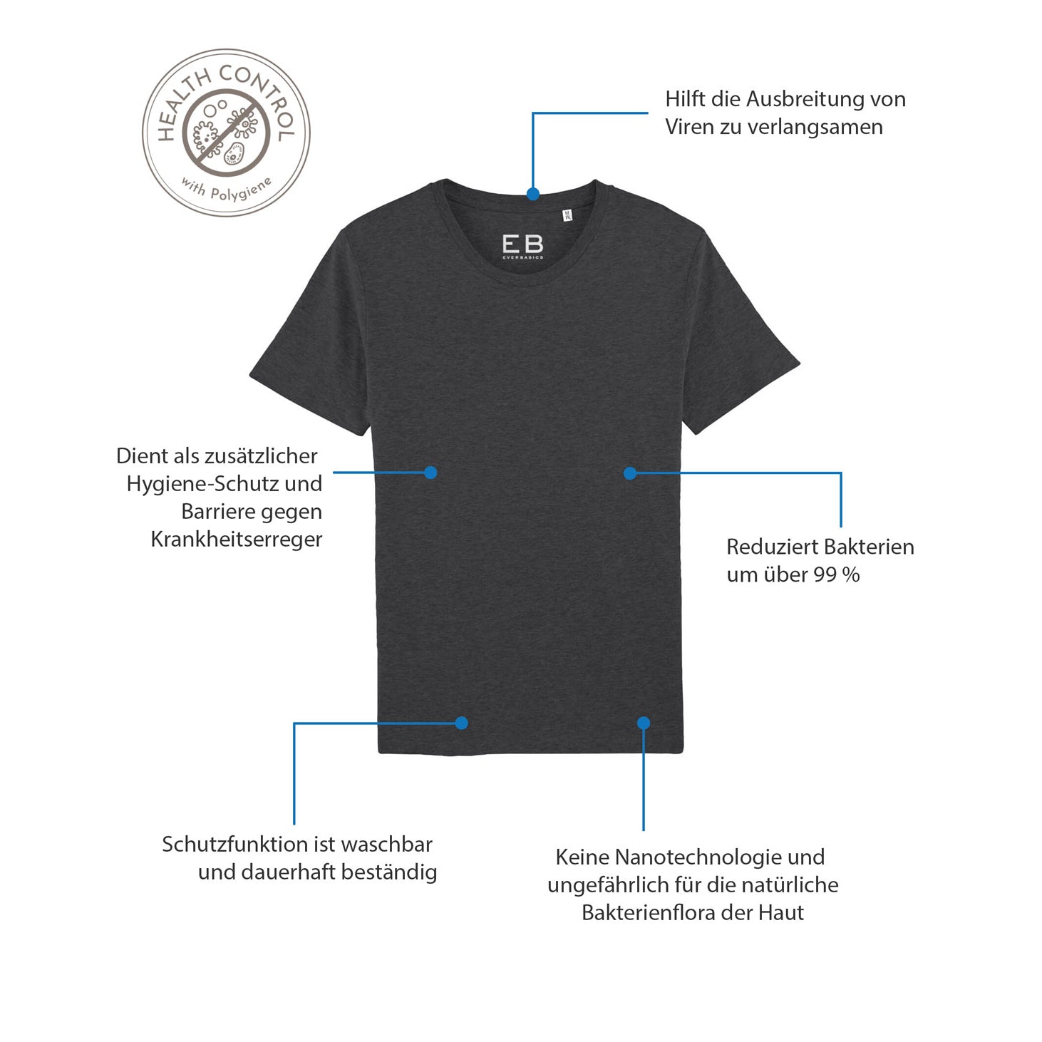 T-Shirt Herren Rundhals - Frischewirkung